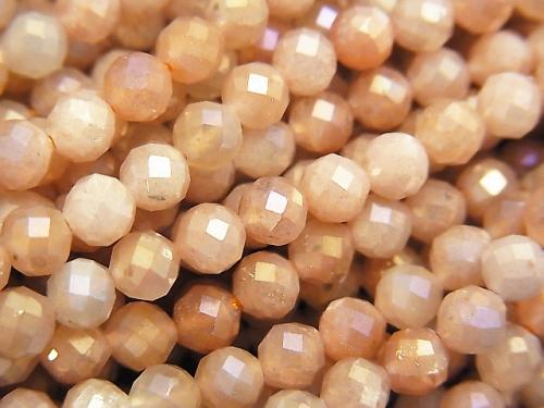 High Quality! 1strand $8.79! Orange Moon Stone AA ++ Faceted Round 4.5mm Coating 1strand (aprx.15inch / 38cm)