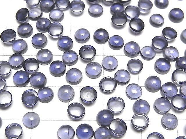 [Video] High Quality Iolite AAA Round  Cabochon 5x5mm 5pcs