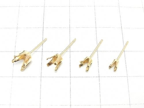 [Video] 14KGF 4pcs Earstuds Earrings Frame [3mm][4mm][5mm][6mm] 2pairs (4 pieces)