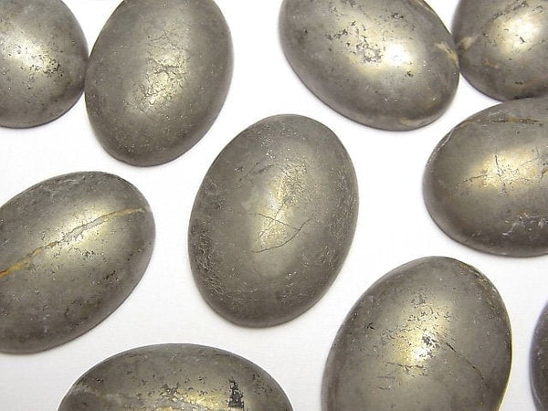 [Video] Pyrite Oval Cabochon 30x22mm 1pc