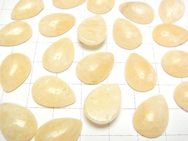Yellow Calcite Pear shape Cabochon 18x13mm 3pcs $4.79!