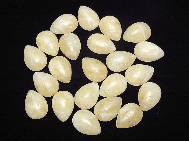Yellow Calcite Pear shape Cabochon 18x13mm 3pcs $4.79!
