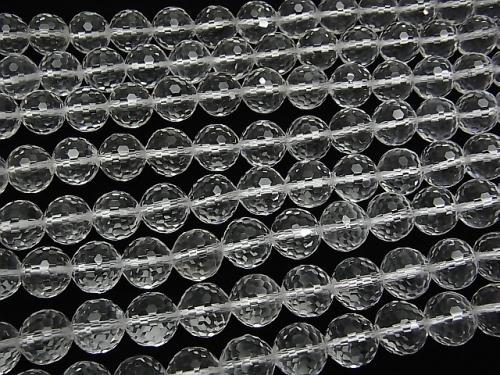Diamond Cut! Crystal AAA 128Faceted Round 12mm half or 1strand (aprx.15inch / 37cm)