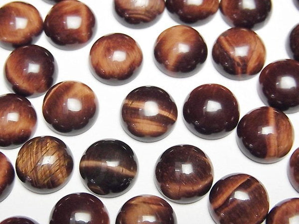 Red Tiger's Eye AA++ Round Cabochon 10x10mm 4pcs