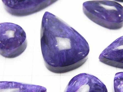 [Video] High Quality Charoite AAA Pear shape Cabochon Size Mix 3pcs