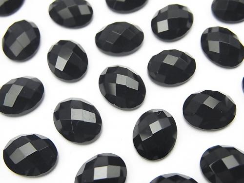 Onyx  Oval Faceted Cabochon 10x8mm 5pcs $3.79!