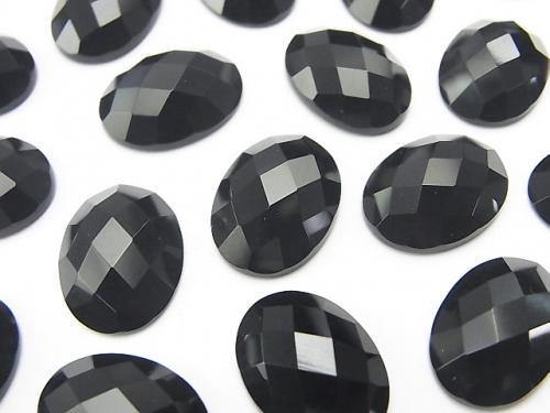 Onyx  Oval Faceted Cabochon 16x12mm 4pcs $5.79!