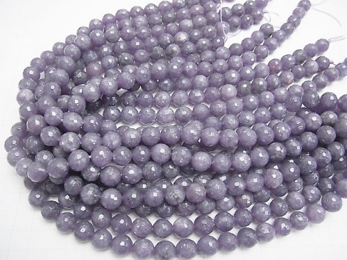 Lepidolite AA++ 128Faceted Round 10mm half or 1strand beads (aprx.15inch/36cm)
