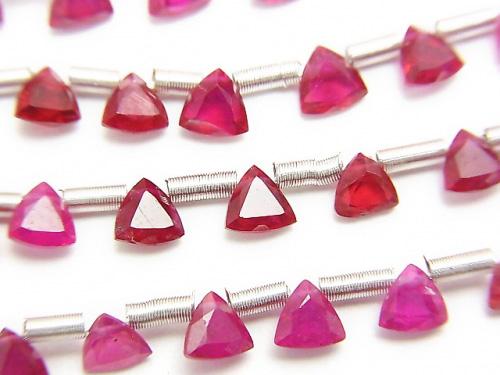 [Video] High Quality Ruby AAA Triangle Faceted 4x4mm 1strand (18pcs)