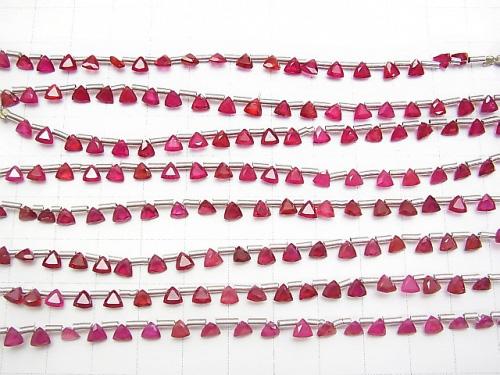 [Video] High Quality Ruby AAA Triangle Faceted 4x4mm 1strand (18pcs)