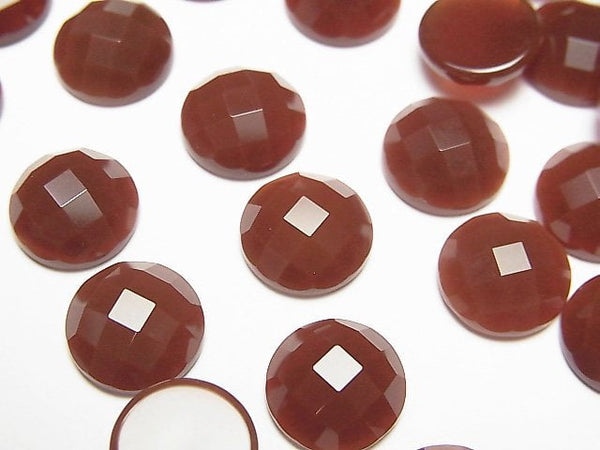 Red Agate Round Faceted Cabochon 10x10mm 5pcs $4.79!
