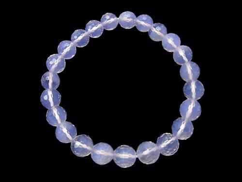 [Video] [One of a kind] High Quality Scorolite AAA 128Faceted Round 8mm Bracelet   NO.38
