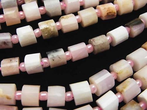 Pink Opal AA + Faceted Tube 6x6x5mm half or 1strand (aprx.15inch / 37cm)