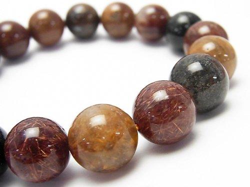 [Video] [One of a kind] Multicolor Rutilated Quartz AA++ Round 13mm Bracelet NO.41
