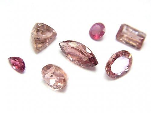[Video] [One of a kind] High Quality Pink Tourmaline AAA Undrilled Faceted 7pcs Set NO.58