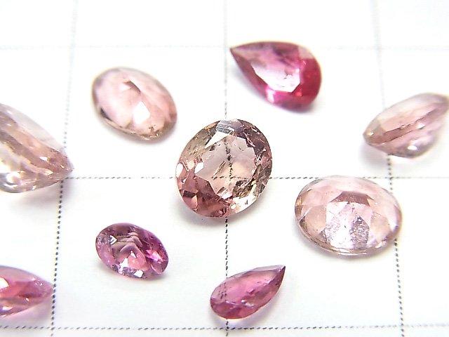 [Video] [One of a kind] High Quality Pink Tourmaline AAA Undrilled Faceted 9pcs Set NO.63