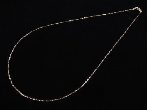 [Video][18K Yellow Gold] Flat Cable Chain 1mm [40cm][45cm] Necklace 1pc