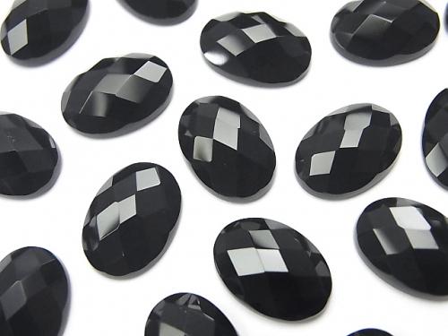 Onyx  Oval Faceted Cabochon 14x10mm 4pcs $4.79!