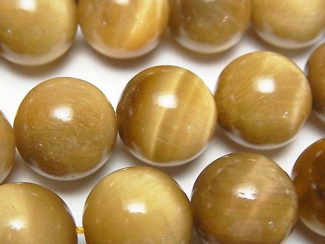 [Video] Golden Tiger's Eye AA++ Round 16mm half or 1strand beads (aprx.15inch / 37cm)
