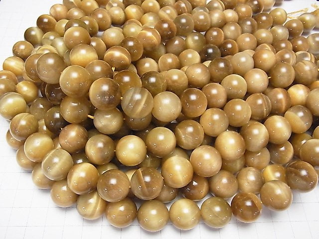 [Video] Golden Tiger's Eye AA++ Round 16mm half or 1strand beads (aprx.15inch / 37cm)