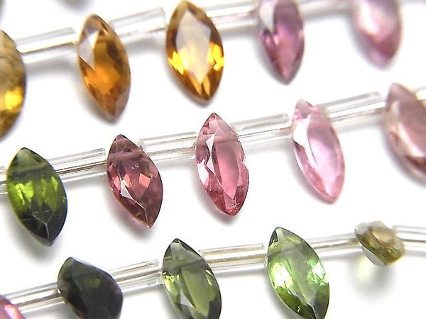 [Video] High Quality Multi color Tourmaline AAA Marquise Faceted 8x4mm half or 1strand (18pcs )