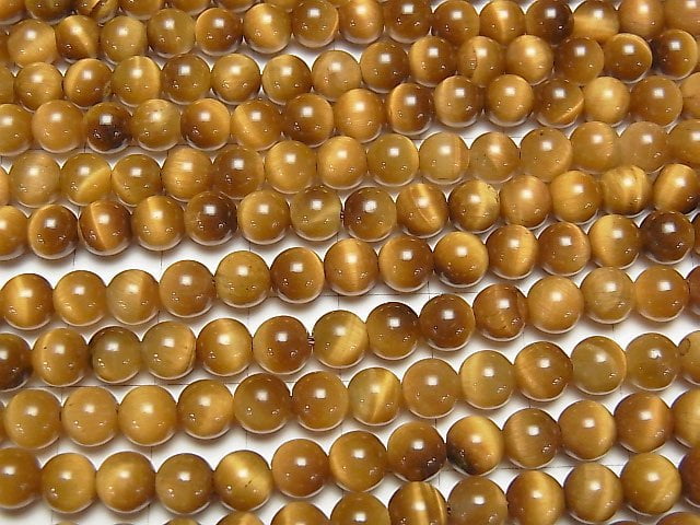 [Video] 1strand $8.79! Yellow Tiger's Eye AAA Round 6mm Honey Color 1strand beads (aprx.15inch / 38cm)