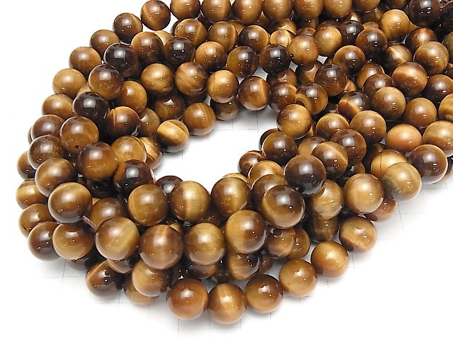 Yellow Tiger's Eye AAA Round 12mm Honey Color half or 1strand beads (aprx.15inch / 37cm)