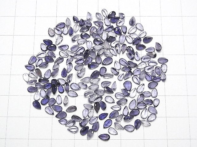 [Video] High Quality Iolite AAA Undrilled Pear shape Faceted 5x3mm 10pcs