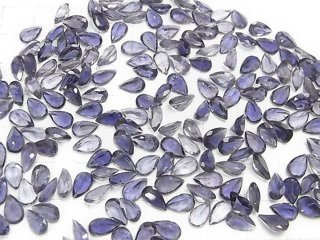 [Video]High Quality Iolite AAA Loose stone Pear shape Faceted 8x5mm 3pcs