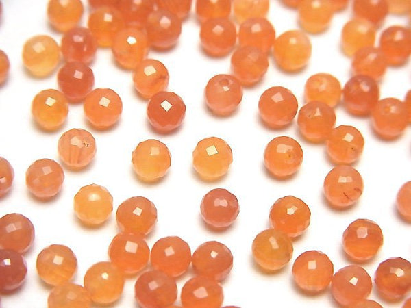 [Video]High Quality Carnelian AAA Half Drilled Hole Faceted Round 4mm 10pcs