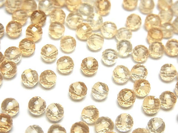 [Video]High Quality Citrine AAA Half Drilled Hole Faceted Round 4mm 10pcs