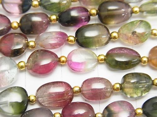 High Quality Watermelon Tourmaline AAA Nugget [Size S] half or 1strand (aprx.16inch / 40cm)