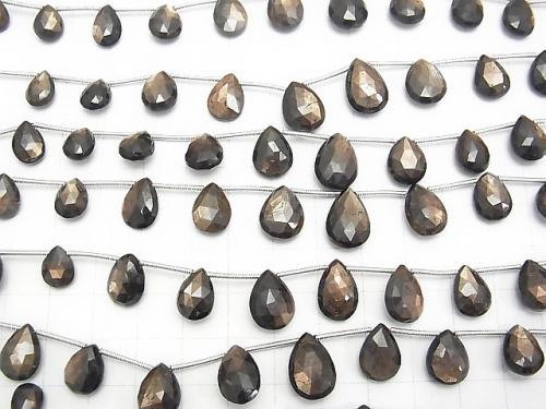 1strand $39.99! Madagascar Golden Scene Sapphire AAA Pear shape Faceted Briolette 1strand (aprx.7inch / 17cm)