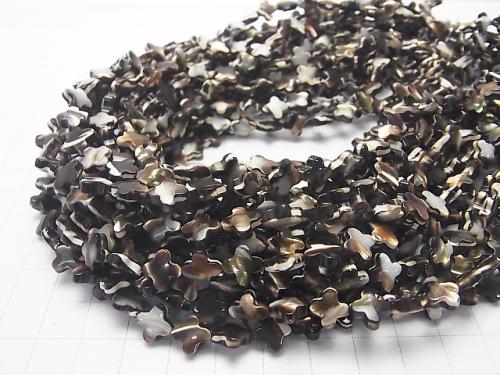 1strand $8.79! Mother of Pearl MOP Brown Flower Motif 8x8x3mm 1strand (aprx.15inch / 38cm)