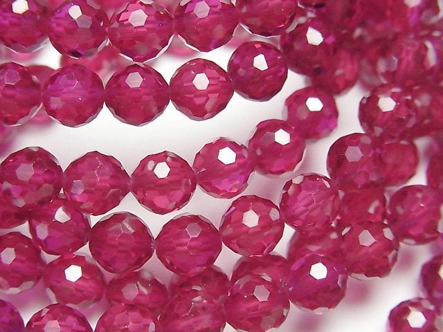 [Video] High Quality! Synthetic Ruby AAA 128Faceted Round 6mm Bracelet