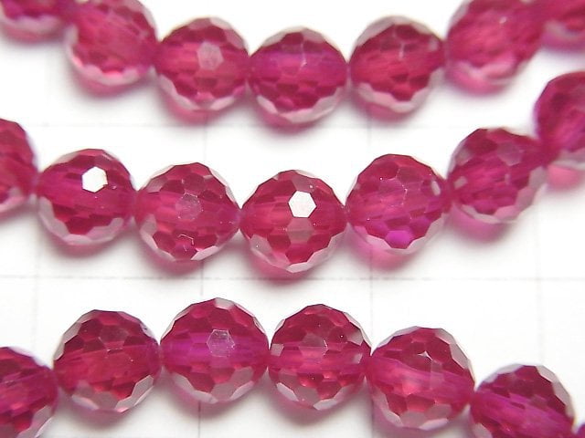 [Video] High Quality! Synthetic Ruby AAA 128Faceted Round 6mm Bracelet