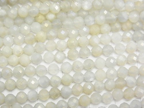 High Quality! White Moonstone AAA Faceted Round 4mm AB coating 1strand beads (aprx.15inch/36cm)