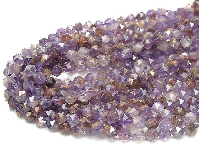 [Video]Cacoxenite in Amethyst AA++ 20Faceted Round 10mm half or 1strand beads (aprx.14inch/35cm)