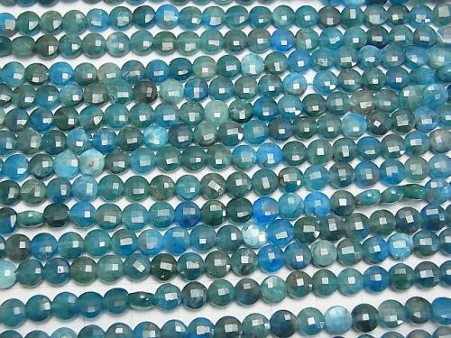 Diamond Cut!  1strand $12.99! Apatite AA+ Faceted Coin 6x6x3mm 1strand (aprx.15inch/37cm)
