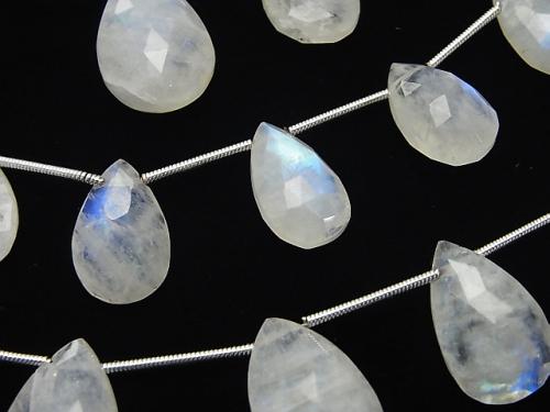 1strand $29.99 High Quality Rainbow Moon Stone AA ++ Pear shape Faceted Briolette 1strand (aprx.6inch / 14cm)