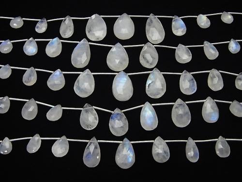 1strand $29.99 High Quality Rainbow Moon Stone AA ++ Pear shape Faceted Briolette 1strand (aprx.6inch / 14cm)