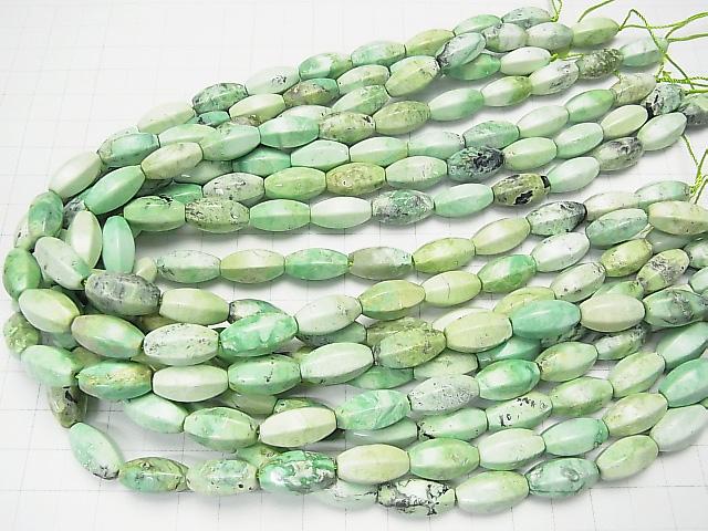 Mongolia Variscite 6Faceted Faceted Rice 16x8x8mm half or 1strand beads (aprx.15inch / 38cm)