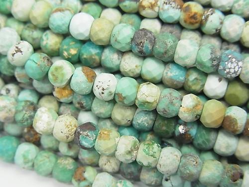 1strand $9.79! Turquoise AA Faceted Button Roundel 4x4x3mm 1strand (aprx.15inch/37cm)