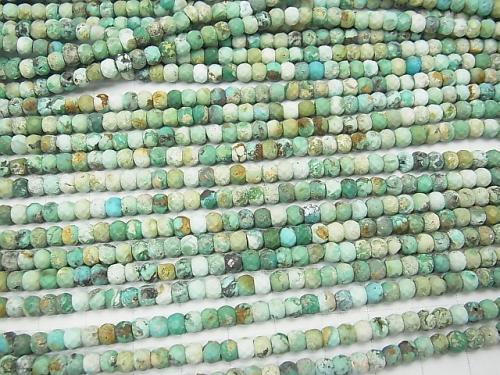 1strand $9.79! Turquoise AA Faceted Button Roundel 4x4x3mm 1strand (aprx.15inch/37cm)