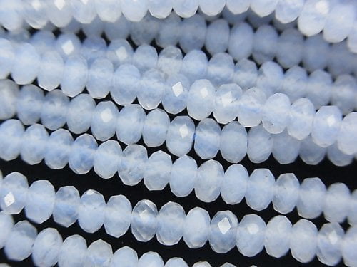 High Quality!  Blue Lace Agate AA++ Faceted Button Roundel 4x4x3mm 1strand beads (aprx.15inch/37cm)