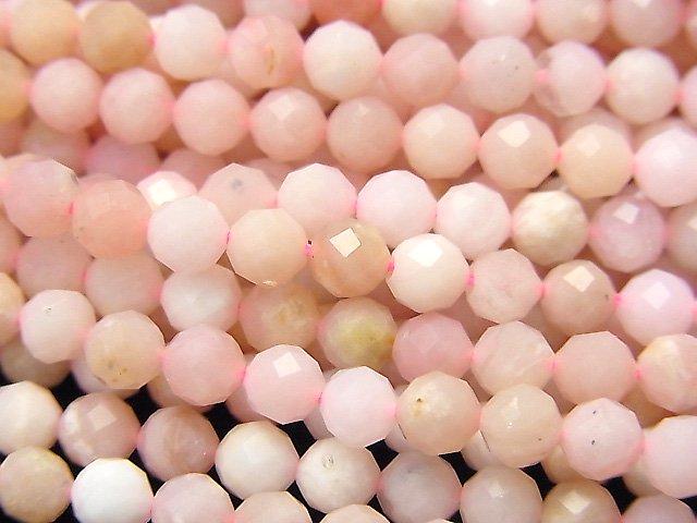 [Video] High Quality! Pink Opal AAA- Faceted Round 4mm 1strand beads (aprx.15inch / 37cm)