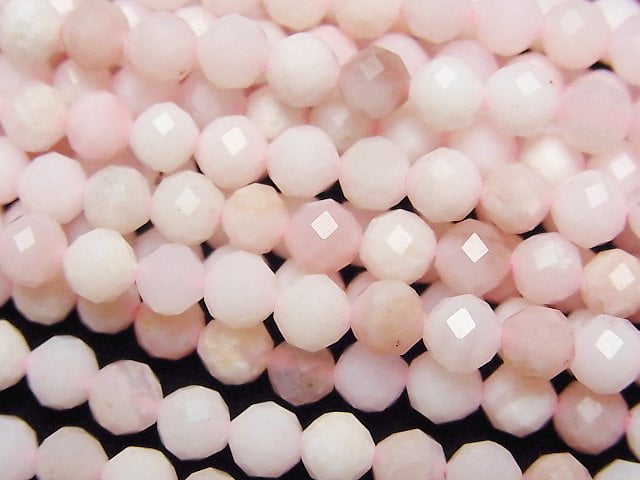 [Video] High Quality! Pink Opal AA++ Faceted Round 5mm 1strand beads (aprx.15inch/37cm)