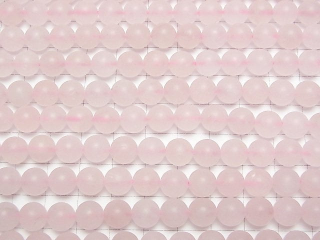 [Video] Frost Rose Quartz Round 8mm 1strand beads (aprx.15inch/37cm)