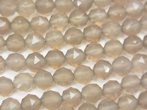 High Quality! Gray Onyx AAA Star Faceted Round 6mm 1strand beads (aprx.15inch / 38cm)