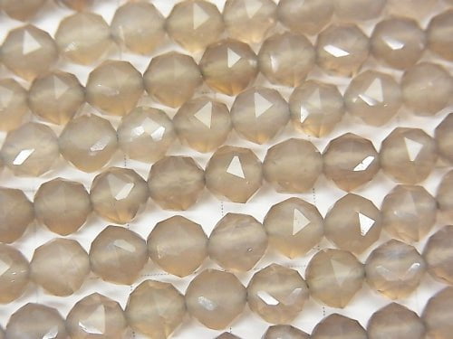 High Quality! Gray Onyx AAA Star Faceted Round 6mm 1strand beads (aprx.15inch / 38cm)